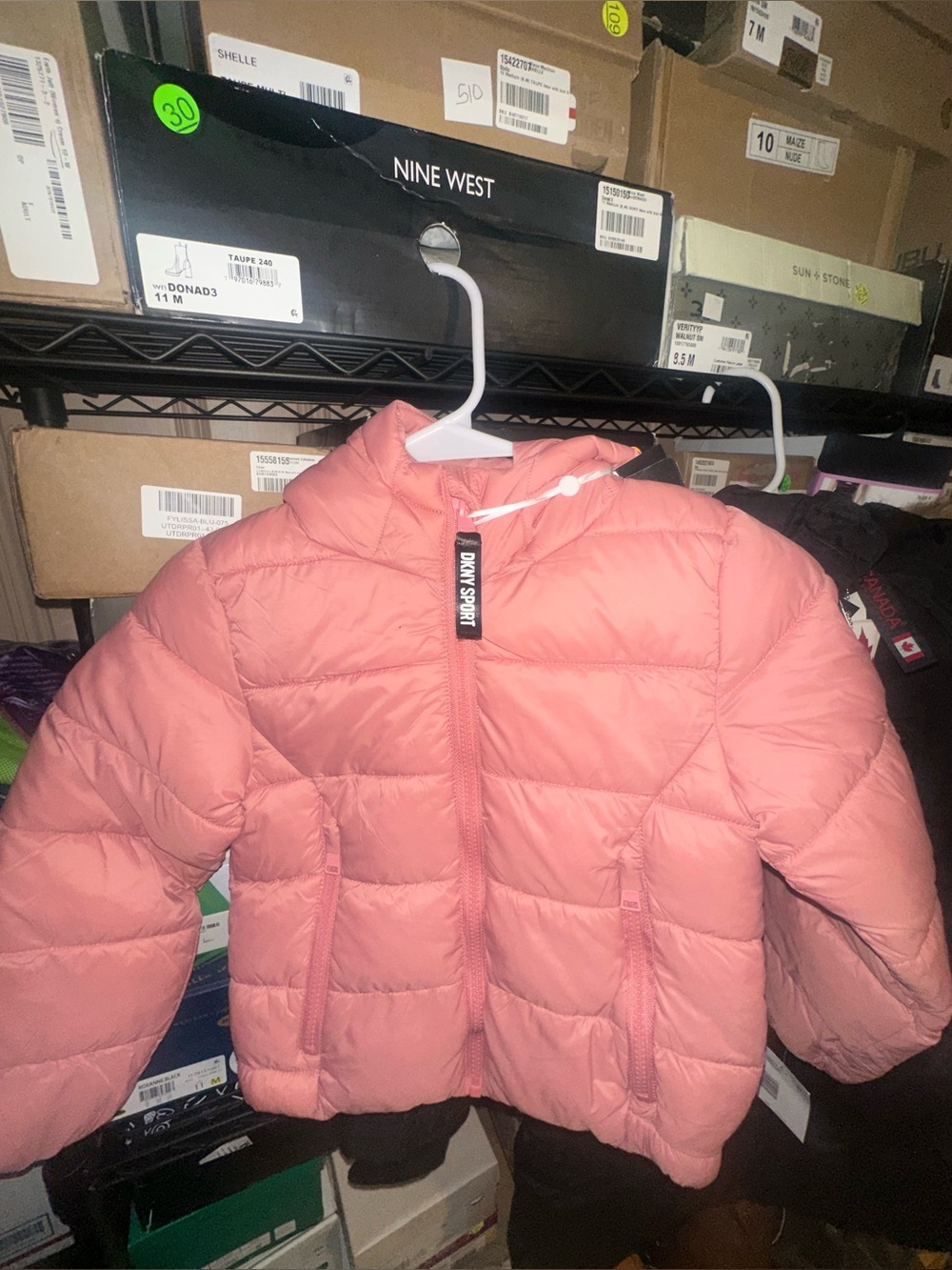DKNYC Coral Pink Quilted Kids' Puffer Jacket